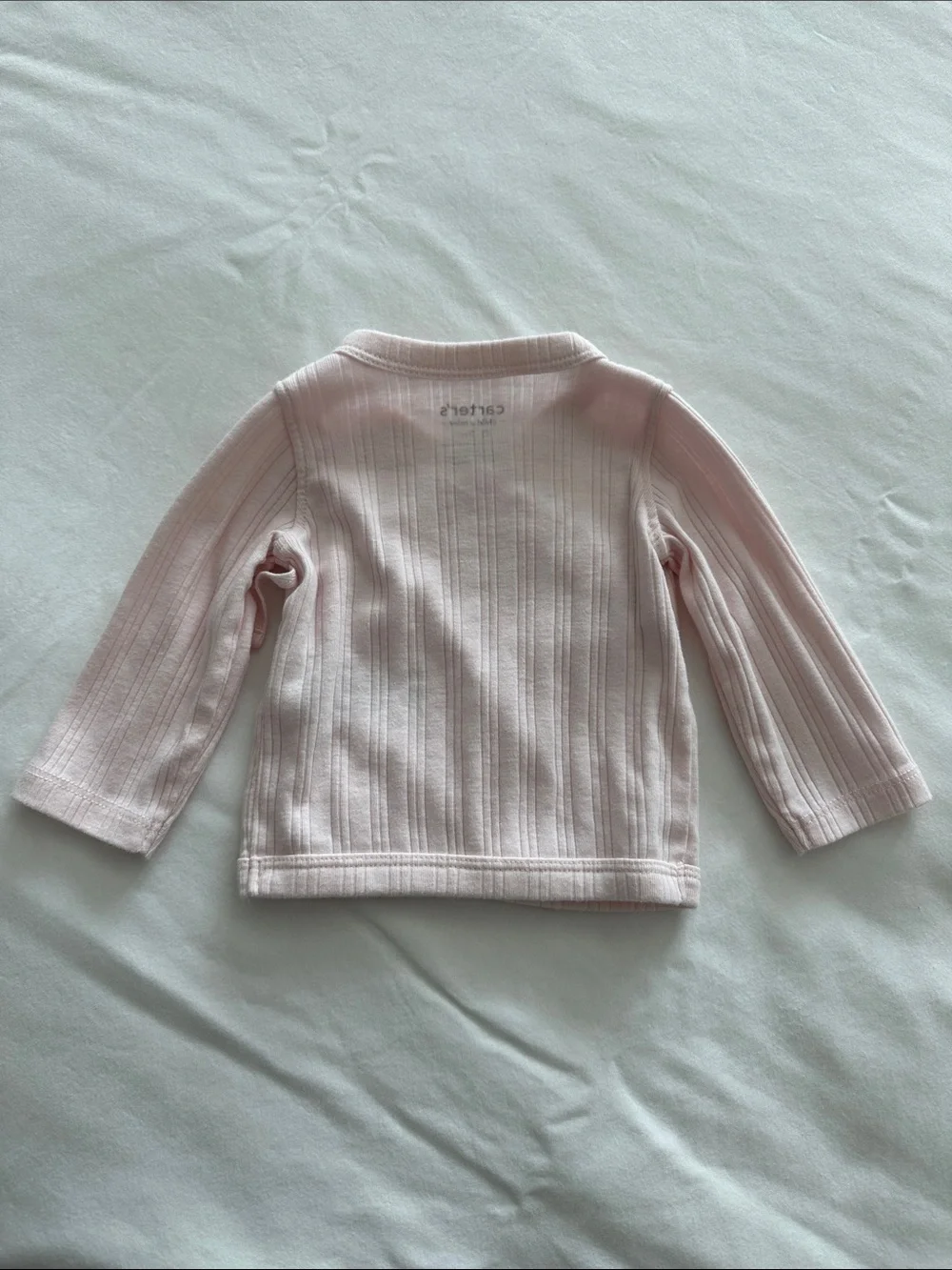 Carter's Light Pink Ribbed Wrap Footed Set with Hat